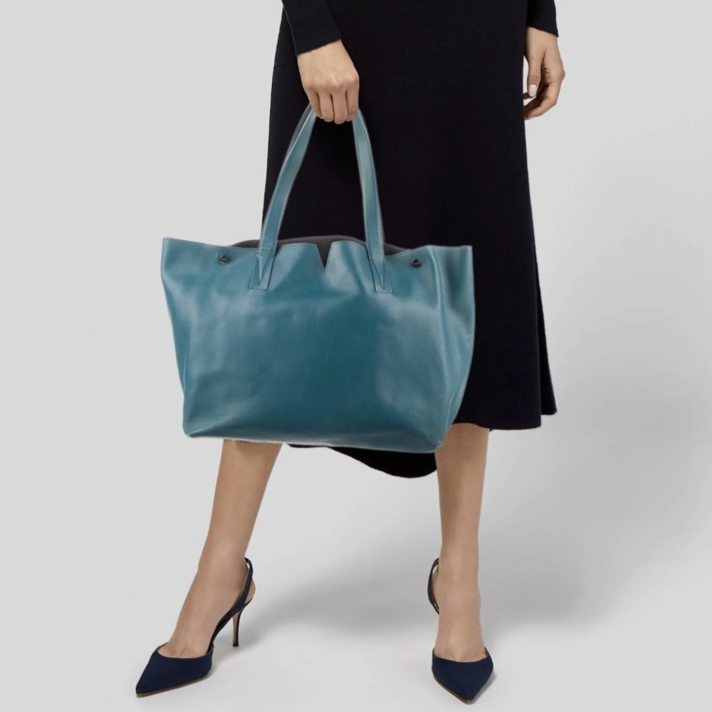 Vince Blue Tote Bag with Spacious Design and Durable Handles